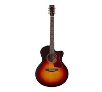 Norman B18 CW MJ Cherry Burst A/E Guitarra Acústica Eléctrica Cuerpo de Cerezo Canadiense Tapa Maciza Abeto Sitka Electrónica Fishman Sonitone
