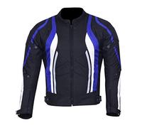 NORMAN Chaqueta de moto para hombre, impermeable, protección para motociclista, azul, L