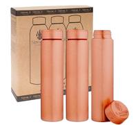 NORMAN JR Botella de agua de cobre de 550 ml - Caja de regalo de 3, lisa, un recipiente ayurvédico hecho de cobre puro que te ayuda a beber más agua, con muchos beneficios para la salud.