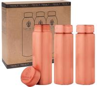 NORMAN JR Botella de cobr de 400ml - Juego de regalo de 3 piezas, diseño delgado y simple, un recipiente ayurvédico hecho de cobre puro:le ayuda a beber agua y ofrece muchos beneficios para la salud.