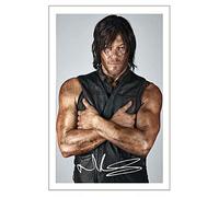 Norman Reedus - The Walking Dead - Impresión fotográfica firmada por Daryl Dixon de 12.0 x 8.0 in con autógrafo preimpreso, Obra de Arte de Regalo, Arte de Pared