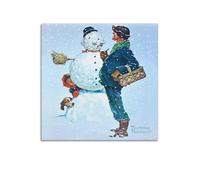 Norman Rockwell - Póster de obra maestra del pintor "El abuelo y el muñeco de nieve" para pared, lienzo de pergamino, cuadro de pintura para sala de estar, decoración del hogar, 60 x 60 cm