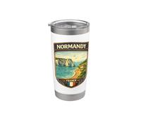 Normandía Francia vacaciones Francia regalo Normandía Travel Gift Vaso térmico de acero inoxidable de doble pared
