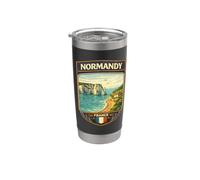 Normandía Francia vacaciones Francia regalo Normandía Travel Gift Vaso térmico de acero inoxidable de doble pared