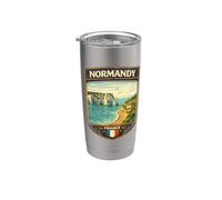 Normandía Francia vacaciones Francia regalo Normandía Travel Gift Vaso térmico de acero inoxidable de doble pared
