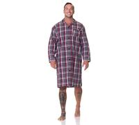 Normann Camisón de manga larga para hombre tejido con botonera - también en talla grande, rojo, 56-58