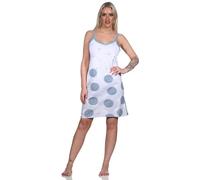 Normann Camisón espaguetis sin mangas para mujer en aspecto de lunares, también en tallas grandes, azul, XX-Large