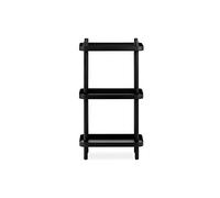 Normann Copenhagen Block Regal 602193 - Mesa Auxiliar de Acero Recubierto de Polvo y Madera de Fresno en Color Negro, Medidas: 50 x 35 x 87 cm