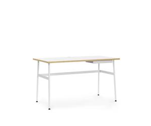 Normann Copenhagen Escritorio Journal Laminado blanco. patas en acero blanco y cajón