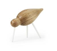 Normann Copenhagen Figura de Shorebird de Madera y Acero Inoxidable, Color Blanco, 15 x 5,5 x 11 cm