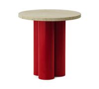Normann Copenhagen Mesa auxiliar Dit Ø40 cm Travertine Light-bright red