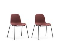 Normann Copenhagen Silla apilable Form Chair con patas negras pack de 2 unidades. Rojo