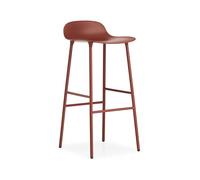 Normann Copenhagen Taburete bar Form alto Red. patas de acero en rojo lacado