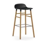 Normann Copenhagen Taburete de bar con patas de roble Form negro