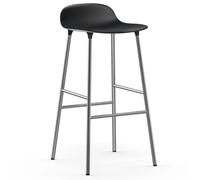 Normann Copenhagen Taburete de bar Form patas cromadas 75 cm negro