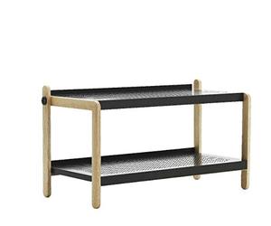 Normann Copenhagen Zapatero disponible en varios colores, muy resistente, altura de 42 cm, marco de madera con dos estantes de acero perforados, 601065