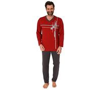 Normann Elegante pijama de manga larga para hombre con estampado frontal, también en tallas grandes