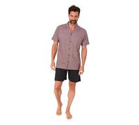 Normann Pijama corto de manga corta para hombre con botones, también en tallas grandes, rojo1, 52