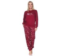 Normann Pijama de manga larga para mujer con puños en diseño de estrellas, también en tallas grandes, frutas del bosque, 46-48