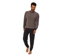 Normann Pijama largo de rizo para hombre, con puños, también en tallas grandes, gris, 68-70
