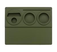 Normcore Alfombrilla de silicona para prensar espresso, herramienta de accesorios de espresso para baristas, silicona antideslizante de grado alimenticio, 9.5 x 7.5 pulgadas, verde oscuro