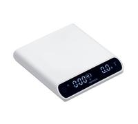 Normcore Báscula espresso V3, barista pocket scale with timer, anodized aluminum body, backlit LCD display, white