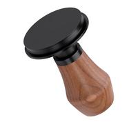 Normcore Espresso Tamper 51 mm, V4.1 prensador de café con resorte con retroalimentación de clic, base plana PVD de titanio, mango de nogal, soporte de silicona, herramienta barista para portafiltro