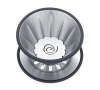 Normcore Filtro de goteo 2 en 1, gotero de café de viaje de una sola taza, cafetera de filtro de metal reutilizable para filtros de cono o papel plano, acero inoxidable 304, plateado