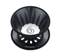 Normcore Gotero de café 2 en 1, prepara 1-2 tazas de café, utiliza modos de preparación duales, cafetera de papel de cono o fondo plano, acero inoxidable 304 recubierto de titanio, negro