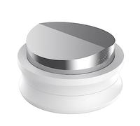 Normcore Herramienta de distribución de café de 53,3 mm, herramienta niveladora de espresso con base de hoja en V compatible con portafiltros Breville Sage de 54 mm, revestimiento antiadherente blanco