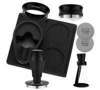 Normcore Kit barista 7 en 1 de 58,5 mm: manipulador de café, herramienta distribuidora, WDT con soporte, embudo dosificador, juego de pantalla de disco, alfombrilla compacta, soporte de portafiltro,