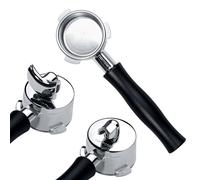 Normcore Portafiltro 3 en 1 de 54 mm sin fondo/doble o de boquilla única con cesta de 18 g, se adapta a máquinas Breville Sage de 54 mm, mango de aluminio anodizado