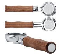 Normcore Portafiltro delgado de 58 mm con cesta de precisión de alta extracción de 18 g, mango de nogal americano genuino compatible con máquinas Gaggia Classic
