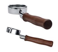 Normcore Portafiltro desnudo de 58 mm para máquinas de espresso Gaggia Classic Pro, Gaggia Carezza, Gaggia Cubika Plus, portafiltro sin fondo con cesta de 18 g, mango de nogal americano genuino