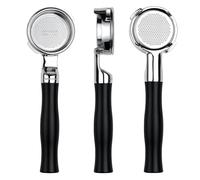 Normcore Portafiltro plano sin fondo de 51 mm con cesta de 18 g, portafiltro sin fondo con aluminio anodizado negro, compatible con máquinas Delonghi Dedica EC680 y EC685