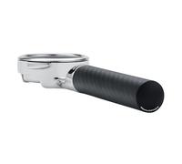 Normcore Portafiltro plano sin fondo de 58 mm con mango de fibra de carbono, se adapta a máquinas Gaggia Espresso de 58 mm, portafiltro de lado abierto con cesta de 18 g, no compatible con Gaggia La