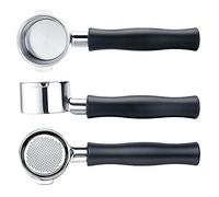 Normcore Portafiltro sin fondo de 51 mm con 2 orejas para Delonghi ECP3420/EC155/BCO430/EC260 con mango de aluminio anodizado (cesta incluida) - Cesta de filtro de portafiltro incluida