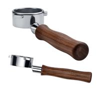 Normcore Portafiltro sin fondo de 54 mm - Filtro portafiltro Naked apto para Breville Sage Barista Express - con colador de 18 g y mango de auténtica madera de nogal americano