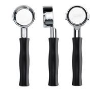 Normcore Portafiltro sin fondo de 57 mm compatible con Lelit 57 Groups - Anna y Anita, portafiltro Naked con mango de aluminio anodizado negro