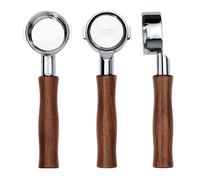 Normcore Portafiltro sin fondo de 57 mm compatible con Lelit 57 Grupos - Anna y Anita, portafiltro Naked con mango de nogal americano genuino