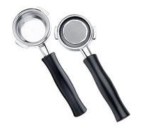 Normcore Portafiltro sin fondo de 58 mm, compatible con Nuova Simonelli, con cabeza de acero inoxidable y cesta de filtro y mango de aluminio anodizado (cesta incluida) - Portafiltro para máquina de