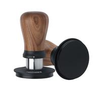 Normcore Prensa de café V5 de 58,5 mm, con resorte con 6 ajustes de presión ajustables, tecnología de tres resortes, base plana recubierta de titanio, mango de aluminio y soporte de silicona