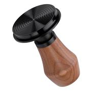 Normcore Prensador de Café Espresso de 53,3mm V4 - Prensador con Resorte con Revestimiento PVD de Titanio Base Ondulada - Resortes de Repuesto de 6,8kg / 11,3kg / 13,6kg, Mango de Nogal Americano
