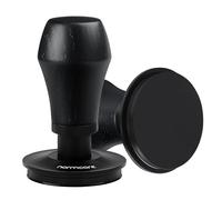 Normcore Prensador de café V4 de 58,5 mm, con resorte con revestimiento de PVD de titanio, base plana, muelles de repuesto de 6,8 kg, 11,3 kg, 13,6 kg, prensador espresso con mango de madera de roble