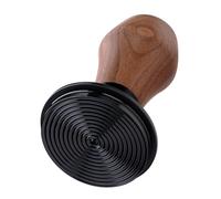 Normcore Prensador espresso de 58 mm, prensador de café con resorte con base ondulada PVD de titanio, mango de nogal americano genuino