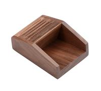 Normcore Soporte y organizador para filtros de espresso, capacidad para 5 pantallas de disco, almacenamiento compacto para filtros de papel y pantallas difusoras, madera de nogal americano auténtica