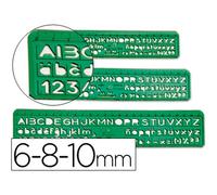 Normografo Escolar Domingo Ferrer 6/8/10 Mm Plastico Verde Juego De 3 Unidades