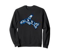 Noroeste del Pacífico Orca Ballena Nativo Americano Indio Sudadera