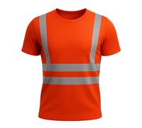 NOROZE Camiseta de Alta Visibilidad para Hombre, Ropa de Trabajo, Cinta Reflectante, Abrigo de Seguridad de Alta Visibilidad (XL, Estilo 4: Naranja Neón/Gris)