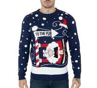 NOROZE De los Hombres Mujeres Unisexo Jersey Xmas Navidad Pull-Over Really Bad Santa (XL, To The Pub Marina)